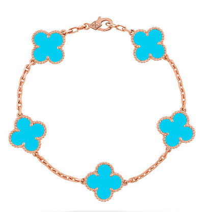 [Okajuri Jewelry]  CLOVER 5 MOTIF TURQUOISE BRACELET COLLECTION