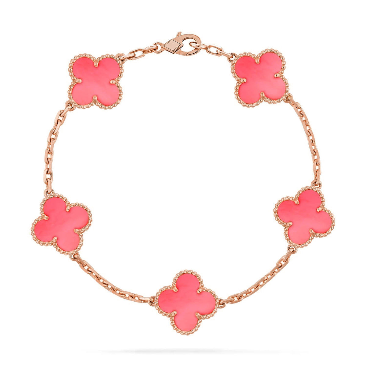 [Okajuri Jewelry]  CLOVER 5 MOTIFS  PINK MOP BRACELET COLLECTION