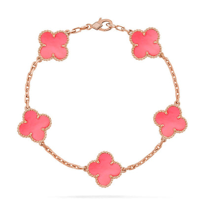 [Okajuri Jewelry]  CLOVER 5 MOTIFS  PINK MOP BRACELET COLLECTION