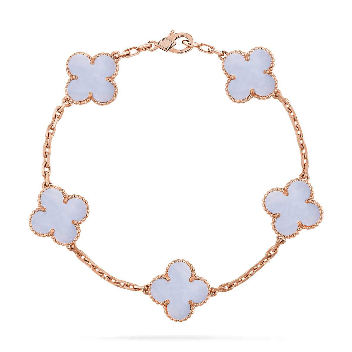 [Okajuri Jewelry] CLOVER 5 MOTIF PURPLE CHALCEDONY BRACELET COLLECTION