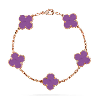 [Okajuri Jewelry] CLOVER 5 MOTIF VIOLET BRACELET COLLECTION
