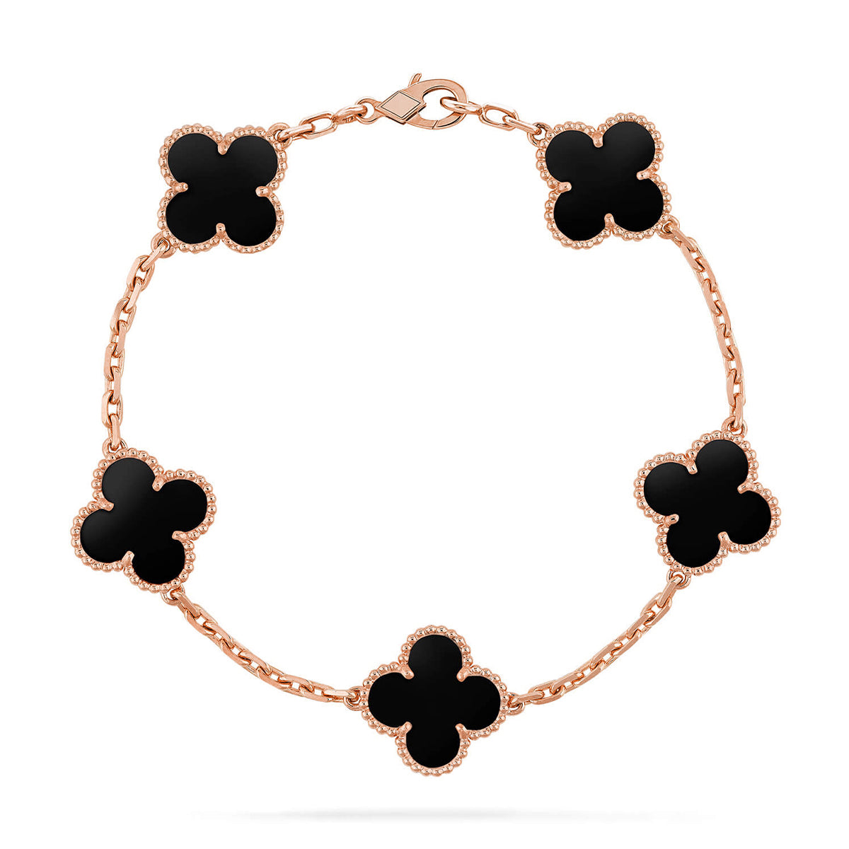 [Okajuri Jewelry]  CLOVER 5 MOTIF ONYXS BRACELET COLLECTION