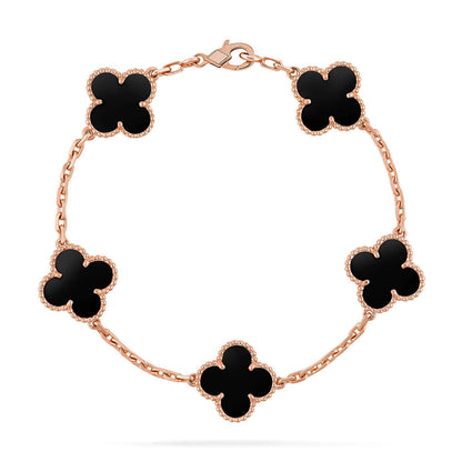 [Okajuri Jewelry]  CLOVER 5 MOTIF ONYXS BRACELET COLLECTION
