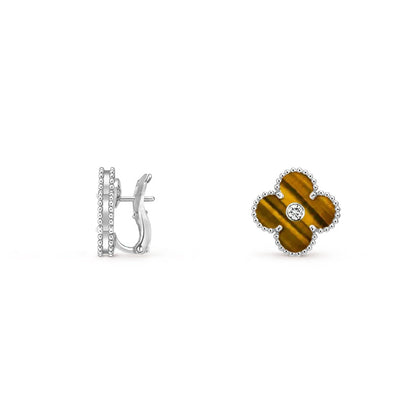 [Okajuri Jewelry] CLOVER SILVER 15MM MOP DIAMOND EARRINGS COLLECTION
