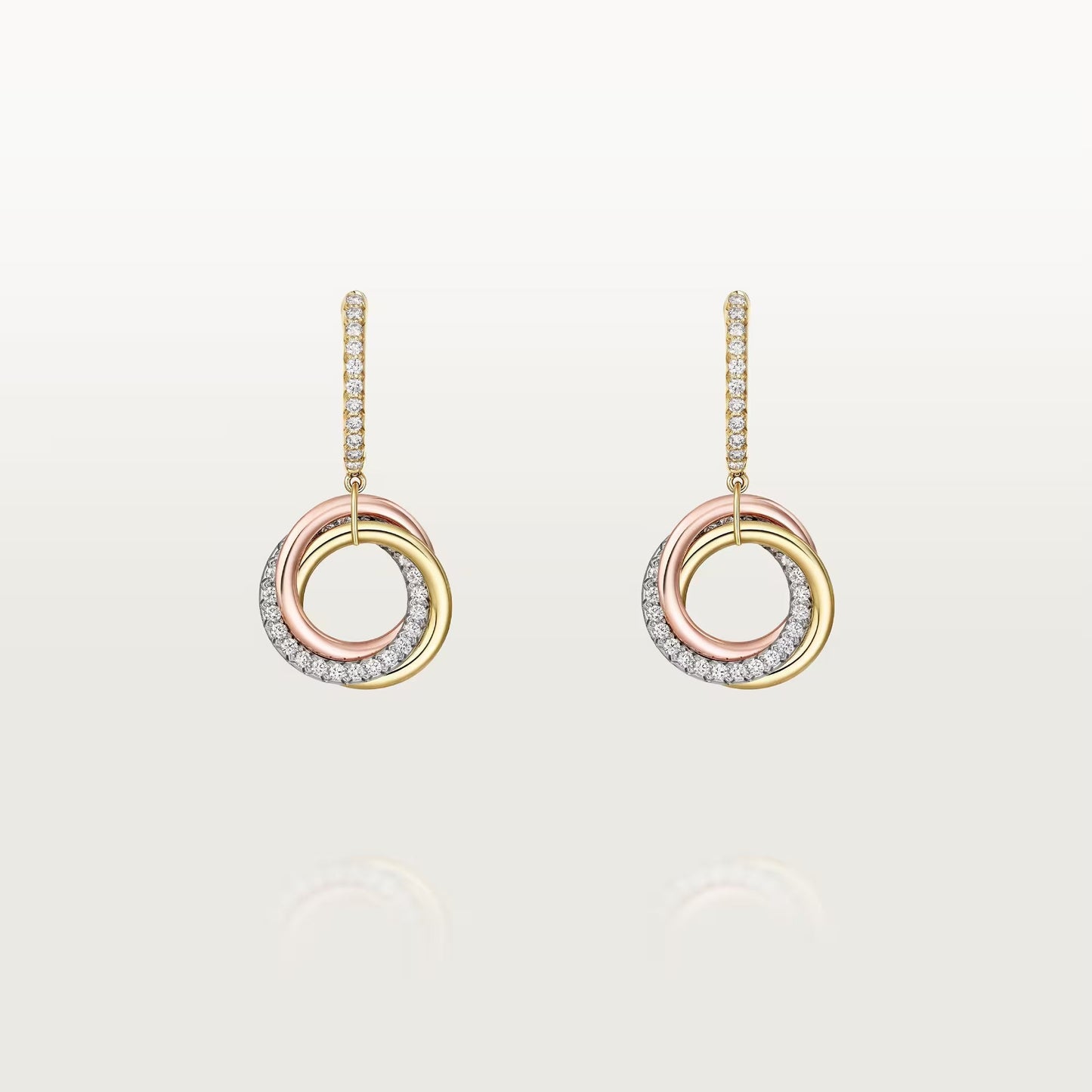 [Okajuri Jewelry] TRINITY HALF DIAMOND  EARRINGS