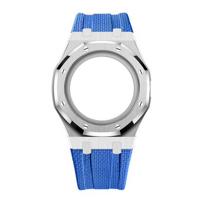 Steel Case & Fluoroelastomer Strap Full‑wrap Embedded Watch Band