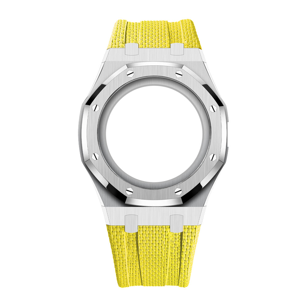 Steel Case & Fluoroelastomer Strap Full‑wrap Embedded Watch Band