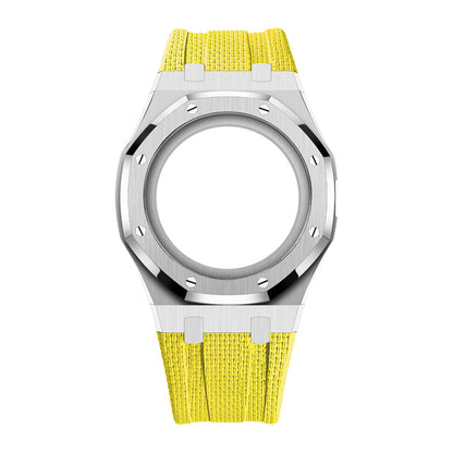 Steel Case & Fluoroelastomer Strap Full‑wrap Embedded Watch Band