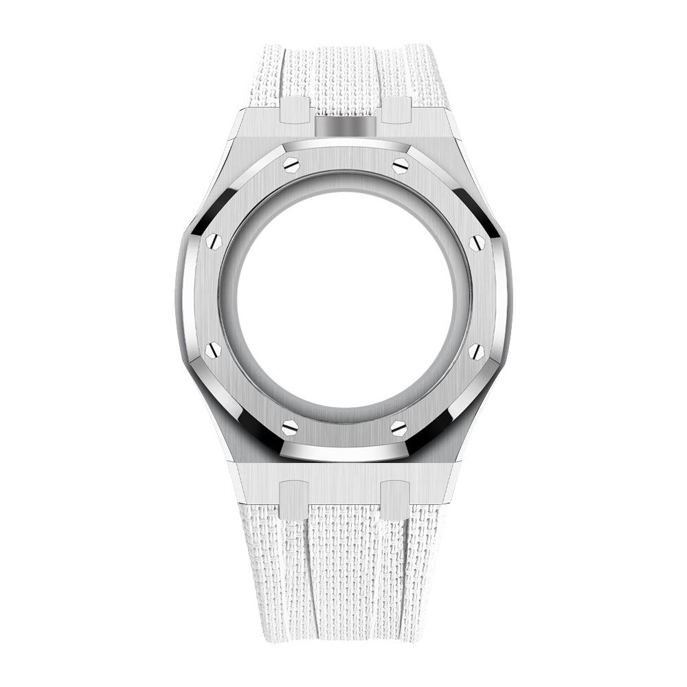 Steel Case & Fluoroelastomer Strap Full‑wrap Embedded Watch Band