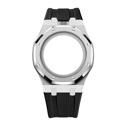Steel Case & Fluoroelastomer Strap Full‑wrap Embedded Watch Band