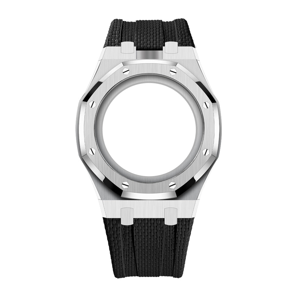 Steel Case & Fluoroelastomer Strap Full‑wrap Embedded Watch Band