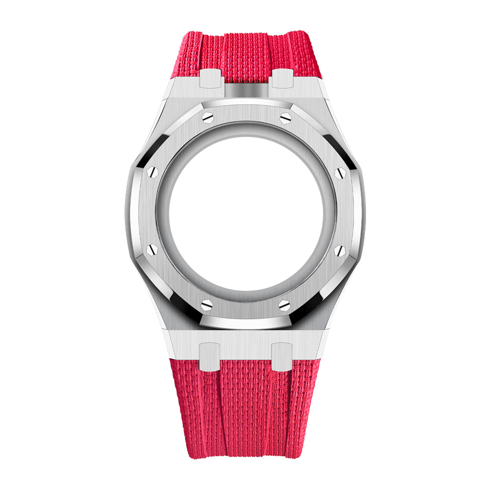 Steel Case & Fluoroelastomer Strap Full‑wrap Embedded Watch Band