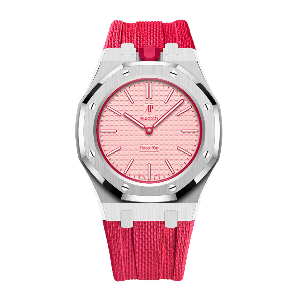 Steel Case & Fluoroelastomer Strap Full‑wrap Embedded Watch Band
