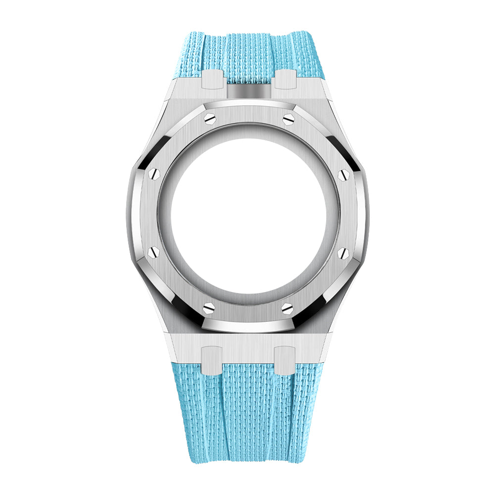 Steel Case & Fluoroelastomer Strap Full‑wrap Embedded Watch Band