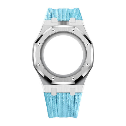 Steel Case & Fluoroelastomer Strap Full‑wrap Embedded Watch Band