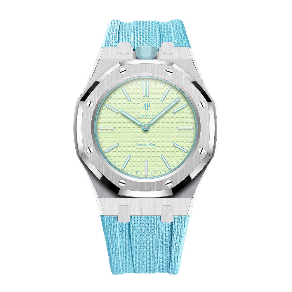 Steel Case & Fluoroelastomer Strap Full‑wrap Embedded Watch Band