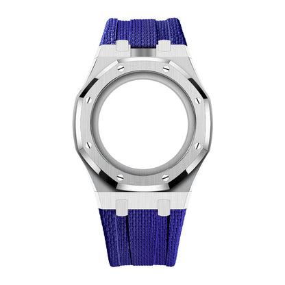 Steel Case & Fluoroelastomer Strap Full‑wrap Embedded Watch Band