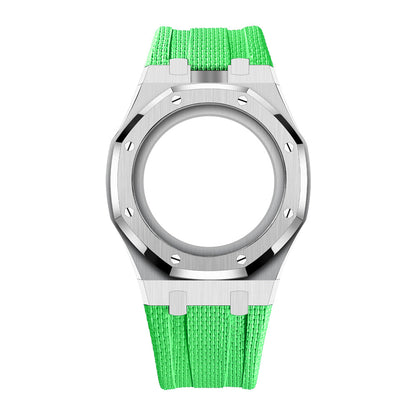 Steel Case & Fluoroelastomer Strap Full‑wrap Embedded Watch Band
