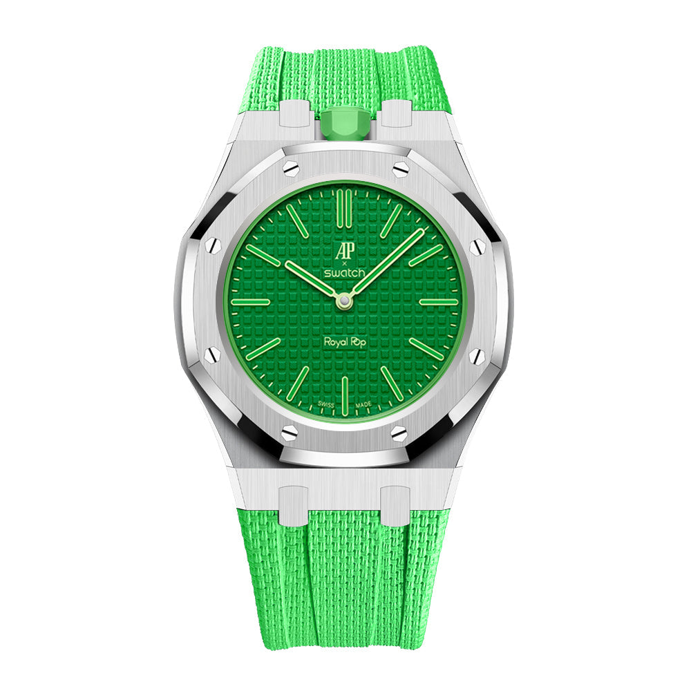 Steel Case & Fluoroelastomer Strap Full‑wrap Embedded Watch Band
