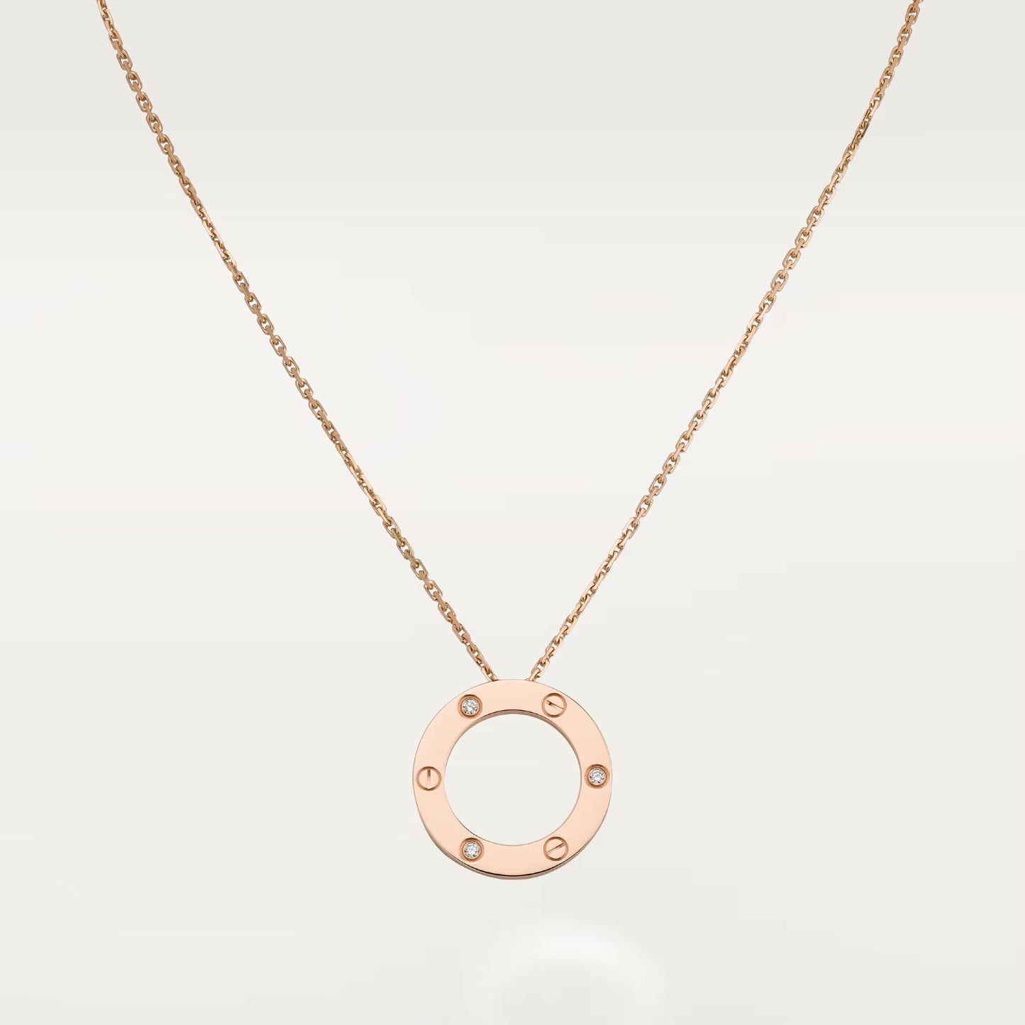 [Okajuri Jewelry] LOVE NECKLACE 16MM 3 DIAMONDS