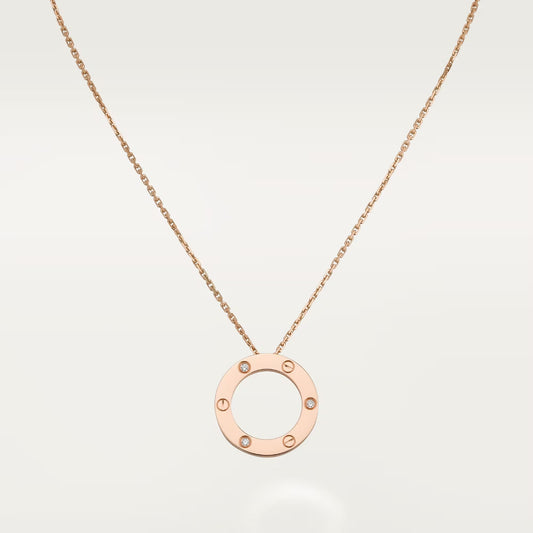 [Okajuri Jewelry] LOVE NECKLACE 16MM 3 DIAMONDS