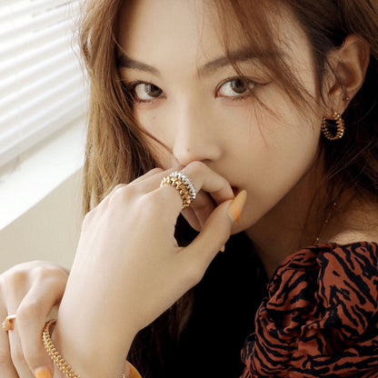 [Okajuri Jewelry]CLASH SMALL HOOP EARRINGS