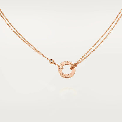 [Okajuri Jewelry] LOVE NECKLACE 16MM 2 DIAMONDS