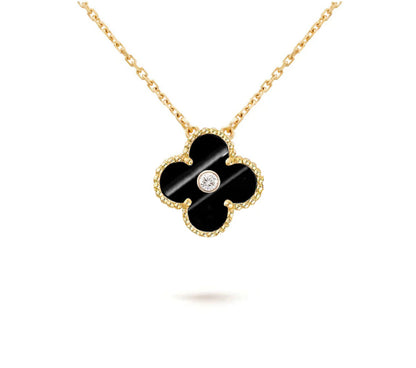 [Okajuri Jewelry] CLOVER 15MM DIAMOND SINGLE FLOWER NECKLACE COLLECTION