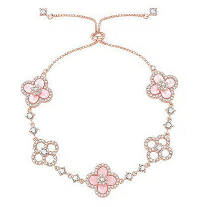 [Okajuri Jewelry] CLOVER 5 MOTIF PINK BLUE RED WHITE BRACELET