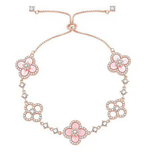 [Okajuri Jewelry] CLOVER 5 MOTIF PINK BLUE RED WHITE BRACELET