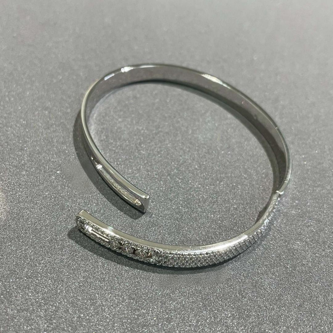 [Okajuri Jewelry]Move Noa Rose Gold Pavé Diamond Bangle Bracelet