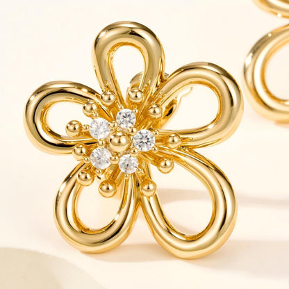 [Okajuri Jewelry] FLOWERLACE EARRING 5 DIAMONDS