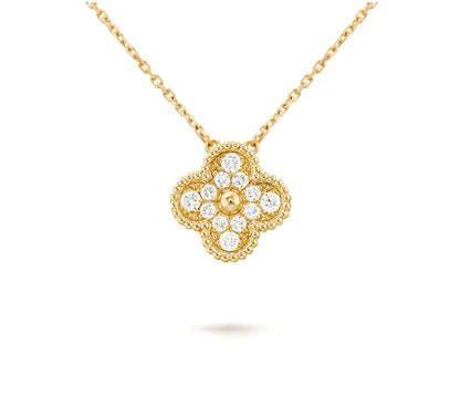 [Okajuri Jewelry] CLOVER 15MM DIAMOND SINGLE FLOWER NECKLACE COLLECTION