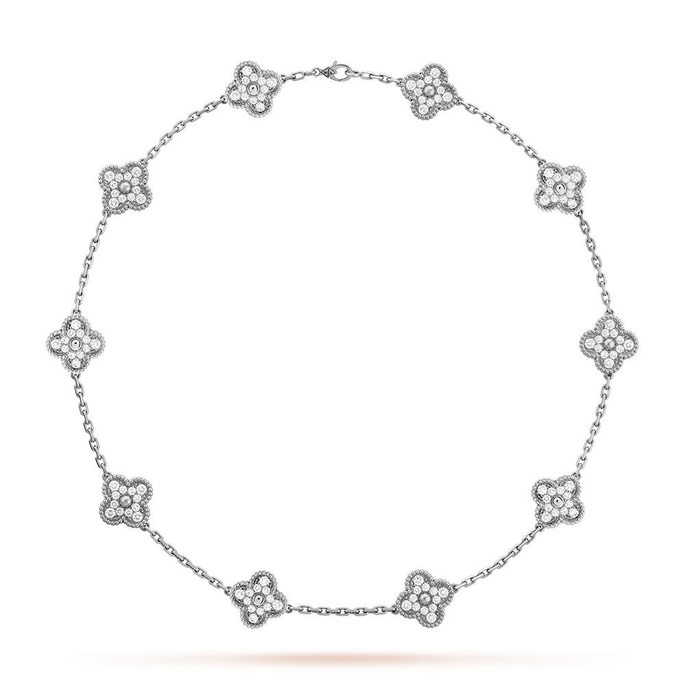 [Okajuri Jewelry]CLOVER 10 MOTIFS DIAMOND NECKLACE