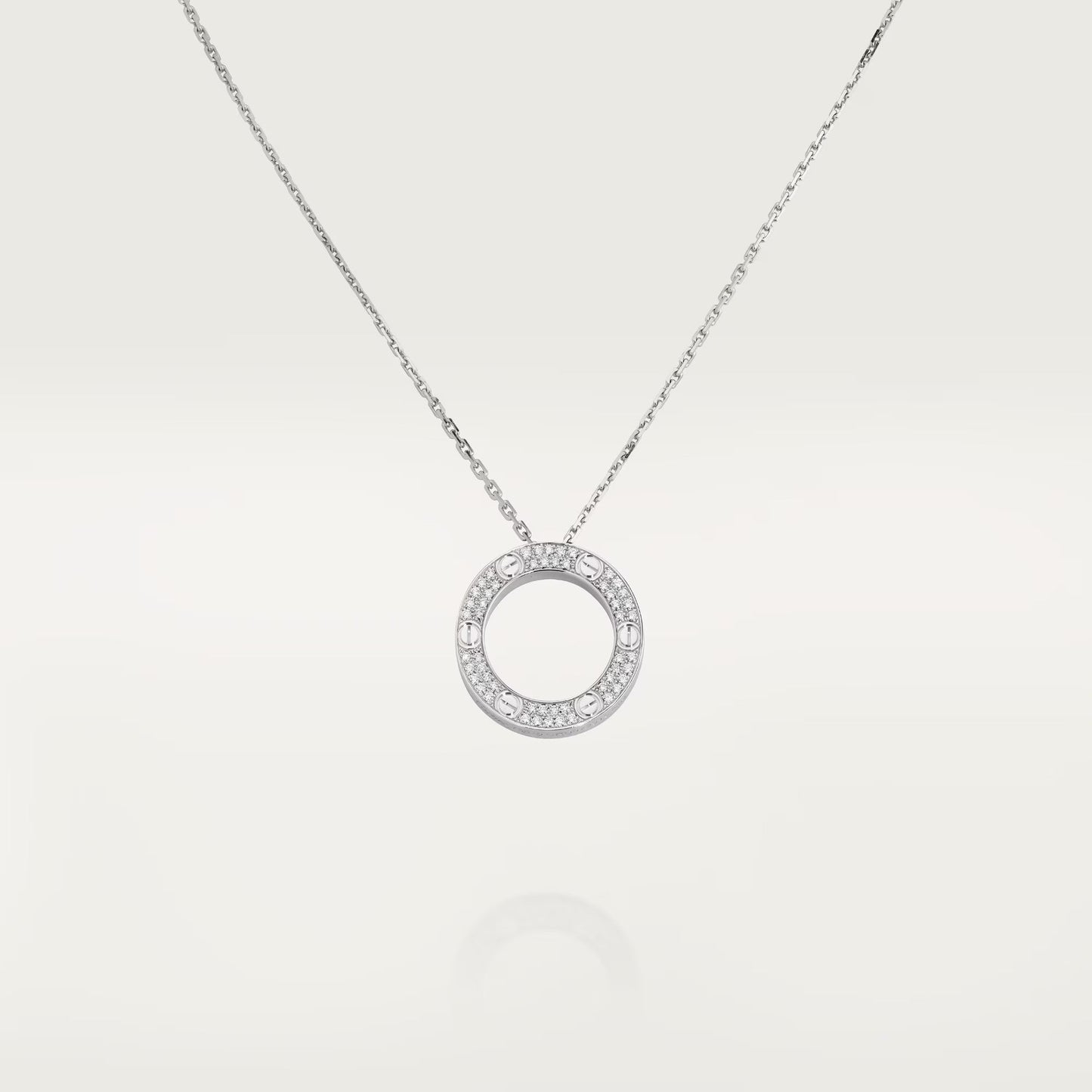 [Okajuri Jewelry] LOVE NECKLACE 16MM  FULL DIAMOND