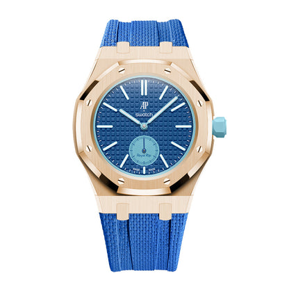 Steel Case & Fluoroelastomer Strap Full‑wrap Embedded Watch Band