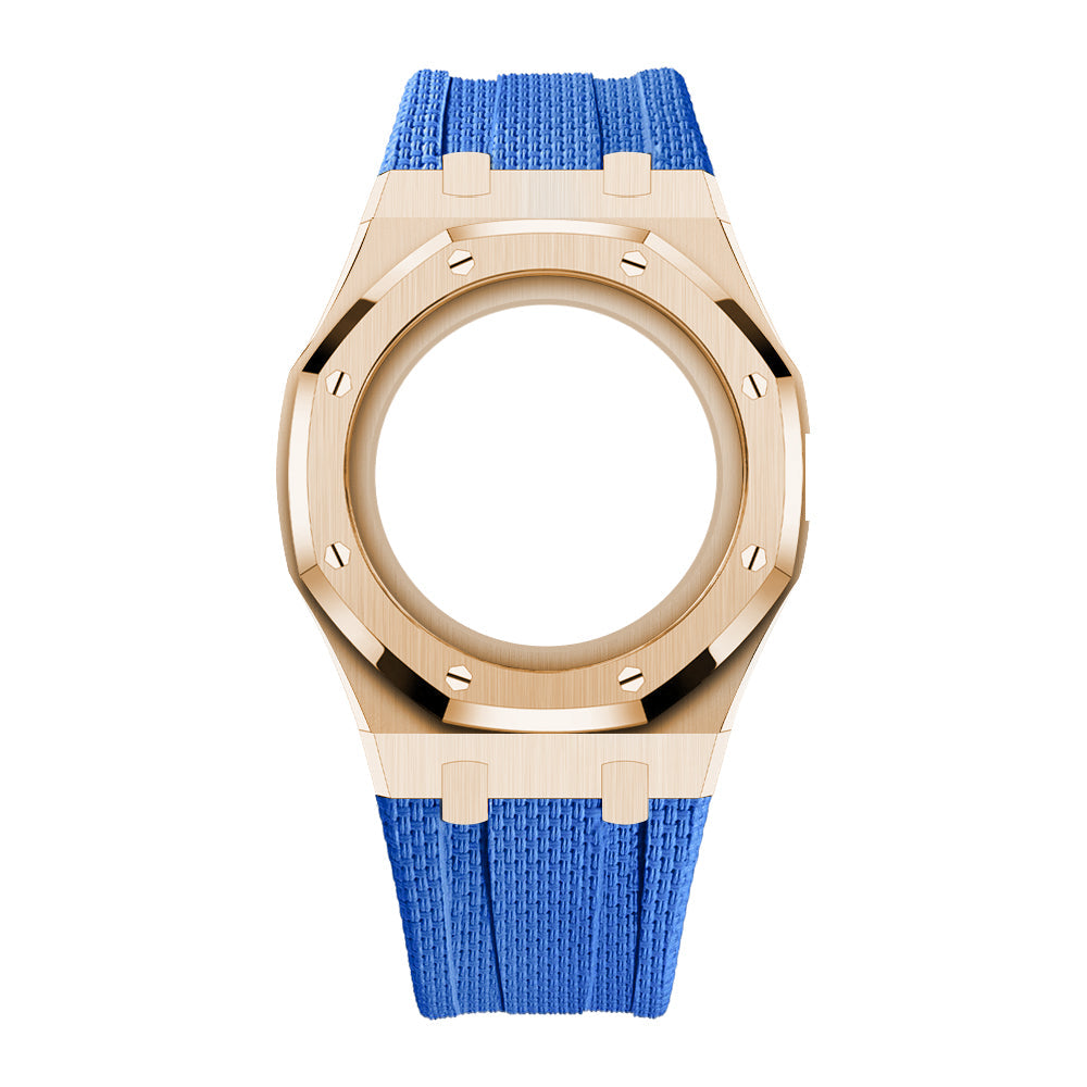 Steel Case & Fluoroelastomer Strap Full‑wrap Embedded Watch Band