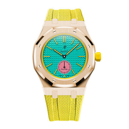 Steel Case & Fluoroelastomer Strap Full‑wrap Embedded Watch Band
