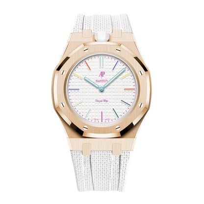 Steel Case & Fluoroelastomer Strap Full‑wrap Embedded Watch Band