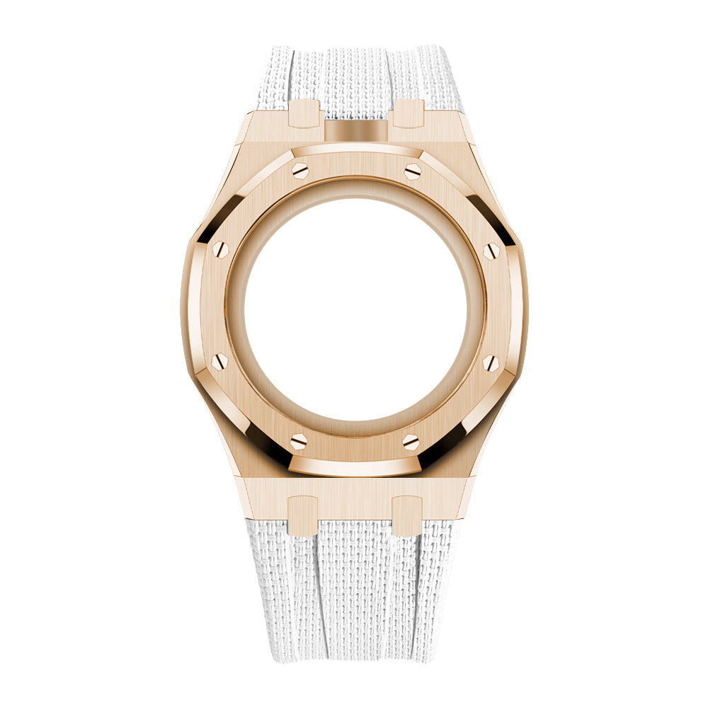 Steel Case & Fluoroelastomer Strap Full‑wrap Embedded Watch Band