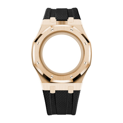 Steel Case & Fluoroelastomer Strap Full‑wrap Embedded Watch Band
