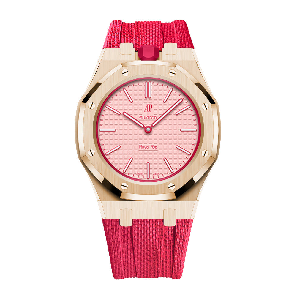 Steel Case & Fluoroelastomer Strap Full‑wrap Embedded Watch Band
