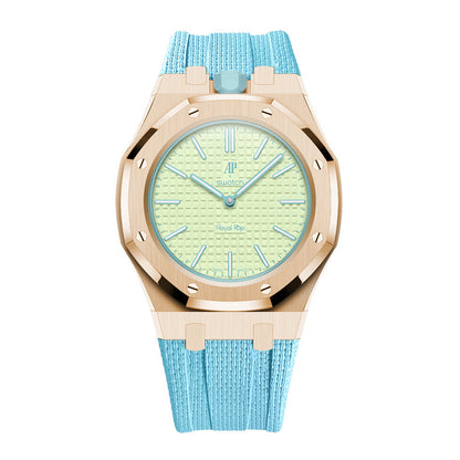 Steel Case & Fluoroelastomer Strap Full‑wrap Embedded Watch Band