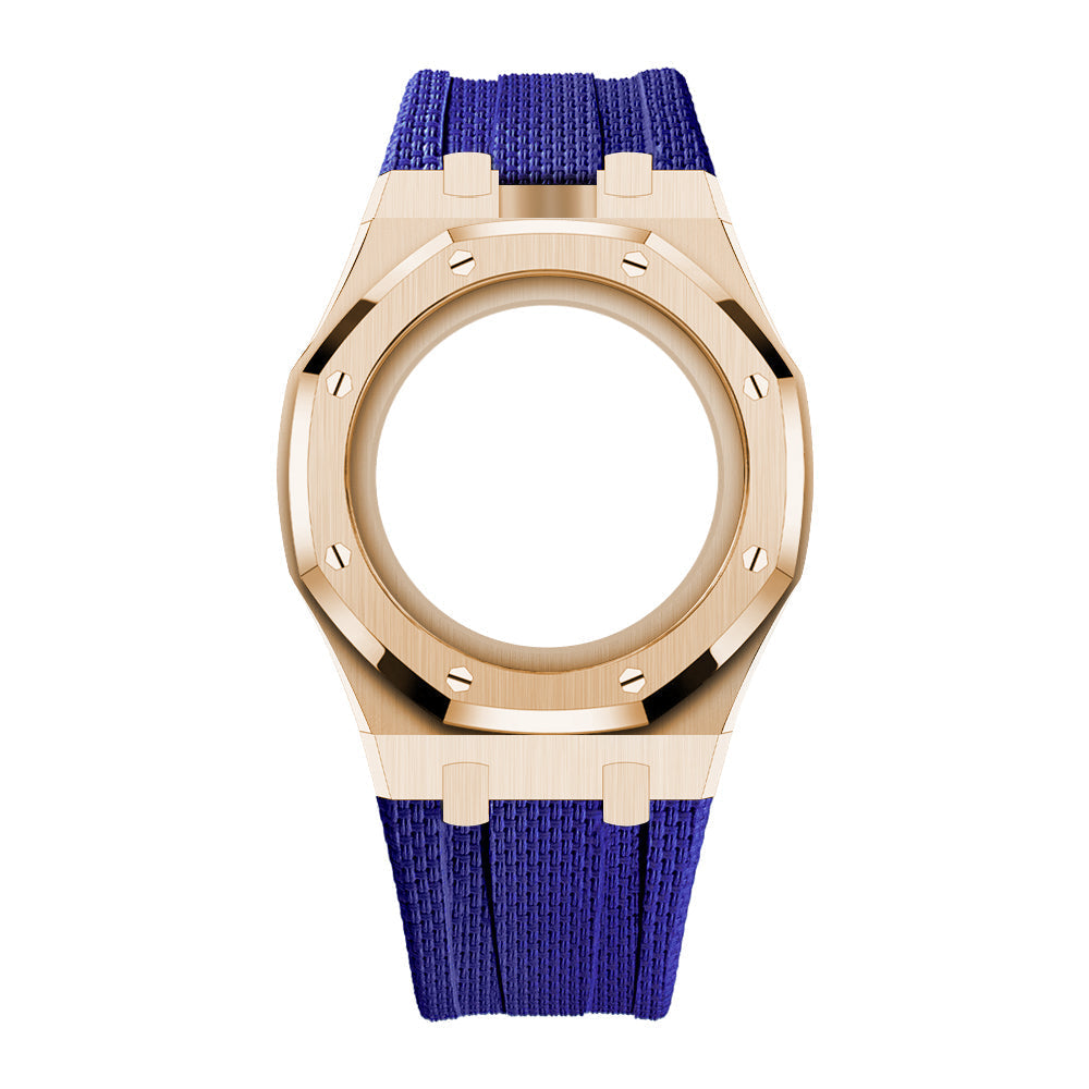 Steel Case & Fluoroelastomer Strap Full‑wrap Embedded Watch Band