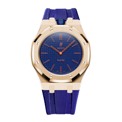 Steel Case & Fluoroelastomer Strap Full‑wrap Embedded Watch Band