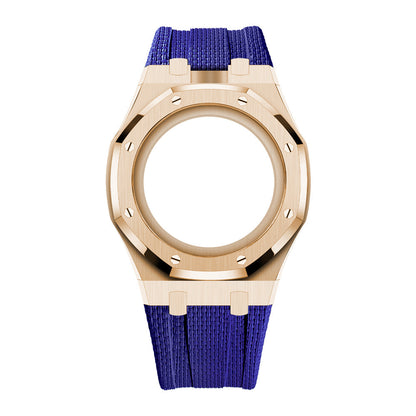 Steel Case & Fluoroelastomer Strap Full‑wrap Embedded Watch Band