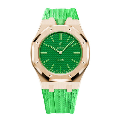 Steel Case & Fluoroelastomer Strap Full‑wrap Embedded Watch Band
