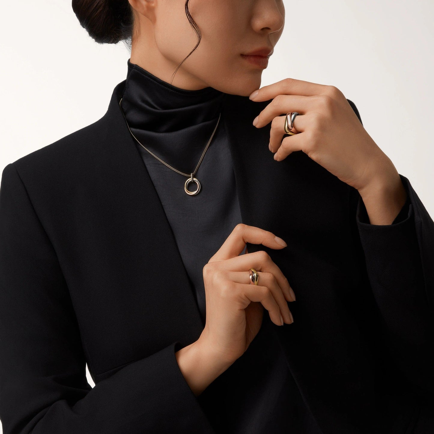 [Okajuri Jewelry] TRINITY MEDIUM  DIAMONDS NECKLACE