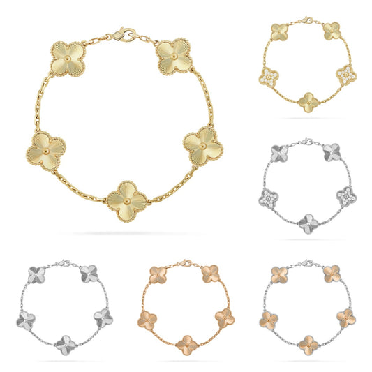 [Okajuri Jewelry] CLOVER 5 MOTIF LASER BRACELET COLLECTION
