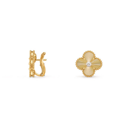 [Okajuri Jewelry] CLOVER 15MM MOP DIAMOND EARRINGS COLLECTION
